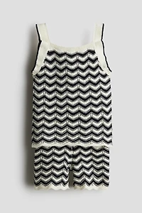2-Piece Cotton Pointelle-Knit Set