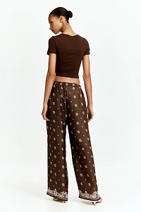 Wide-Leg Drawstring Pants