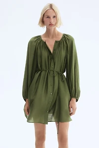 Oversized Tie-Belt Dress