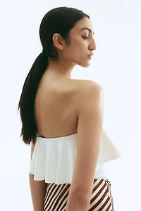 Flounced Interlock Bandeau Top