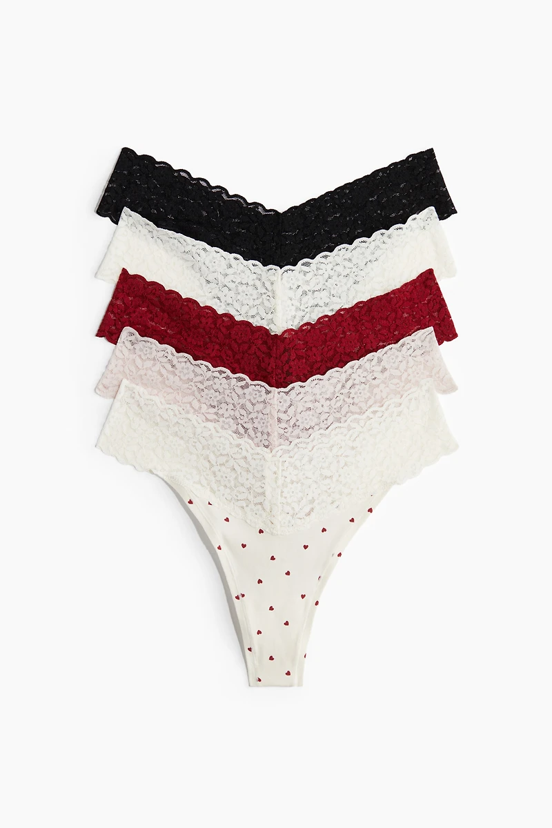 5-pack Lace Thong Briefs
