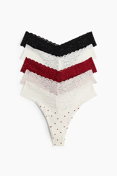 5-pack Lace Thong Briefs