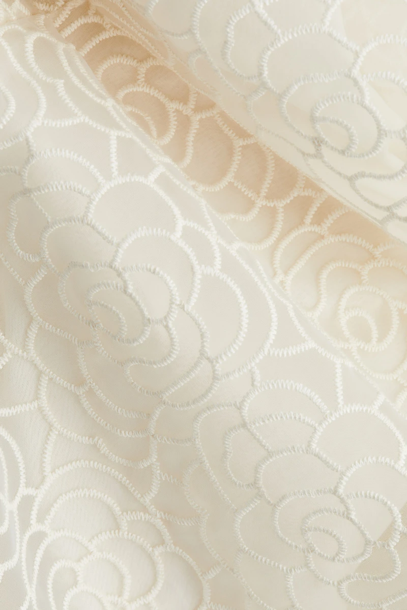 Embroidered Tie-Back Dress