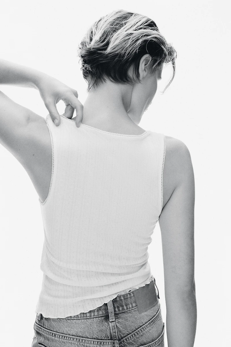 Pointelle Jersey Tank Top