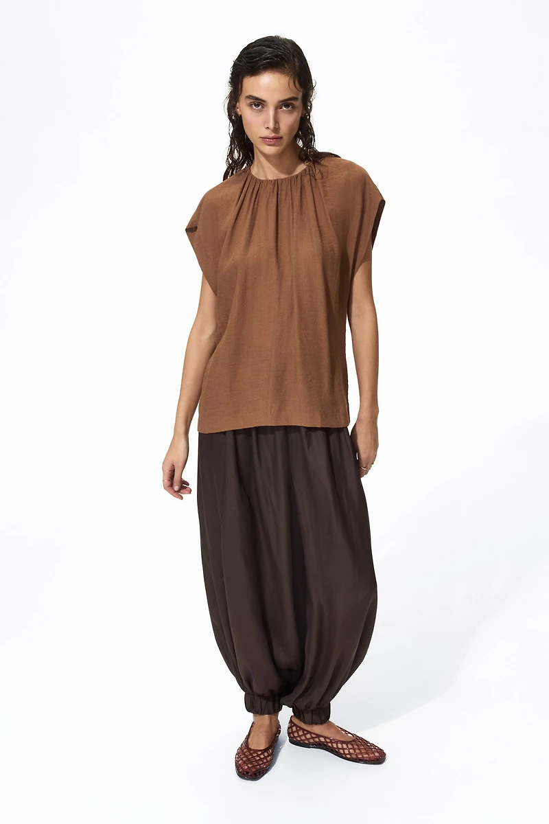 Blouse ample froncée