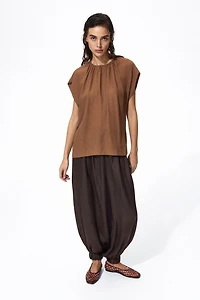 Blouse ample froncée