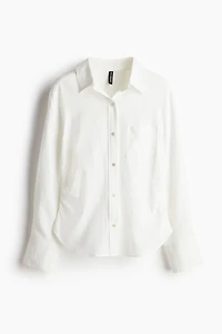 Chemise froncée en lin mélangé