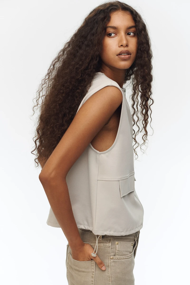 Jersey Top with Drawstrings