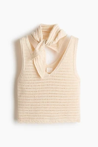 Haut en tricot pointelle avec foulard