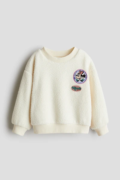 Appliquéd Teddy Fleece Sweatshirt