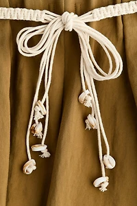 Tie-Belt Paper Bag Shorts