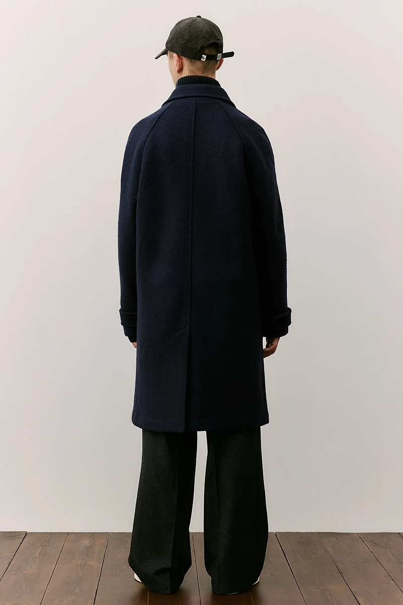 Manteau 3/4 coupe classique en laine mélangée