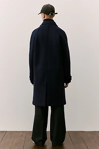 Manteau 3/4 coupe classique en laine mélangée