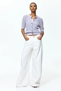 Pointelle-Knit Cardigan