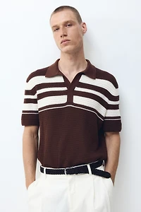Polo classique en tricot pointelle