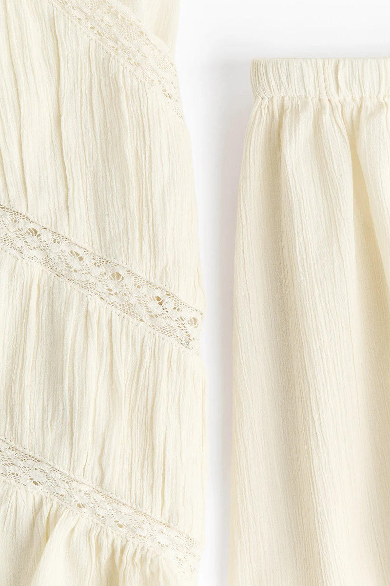 Pyjama en coton avec dentelle