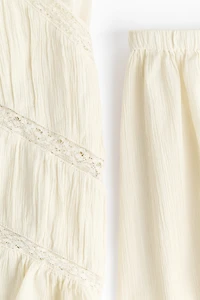 Pyjama en coton avec dentelle