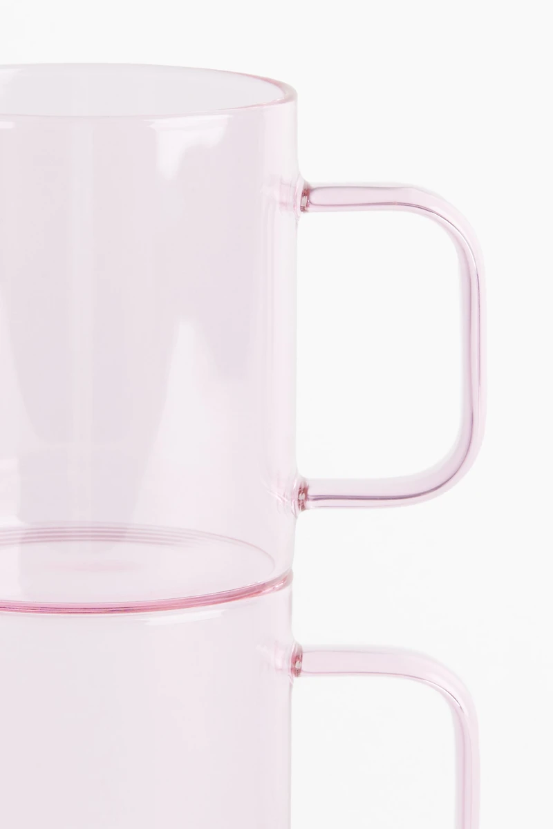 Lot de 2 tasses verre