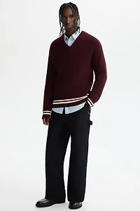 Boxy-Fit Rib-Knit Sweater