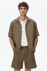 Regular-Fit Linen-Blend Shorts