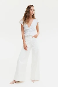 Linen-Blend Blouse