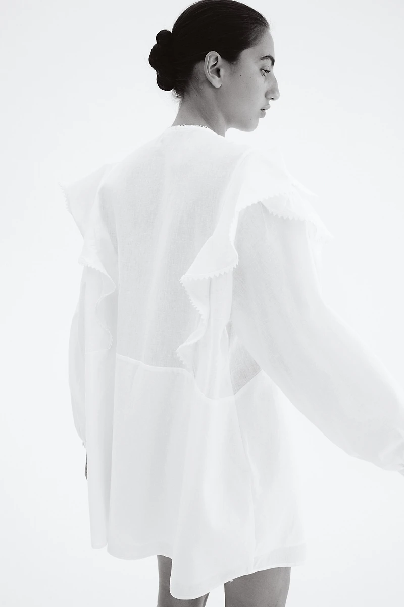 Robe tunique en lin mélangé