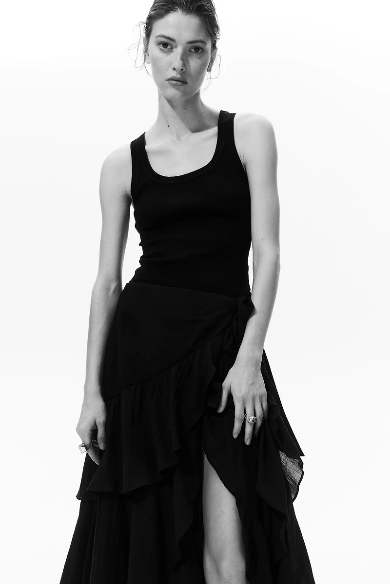 Tiered Wrap Skirt