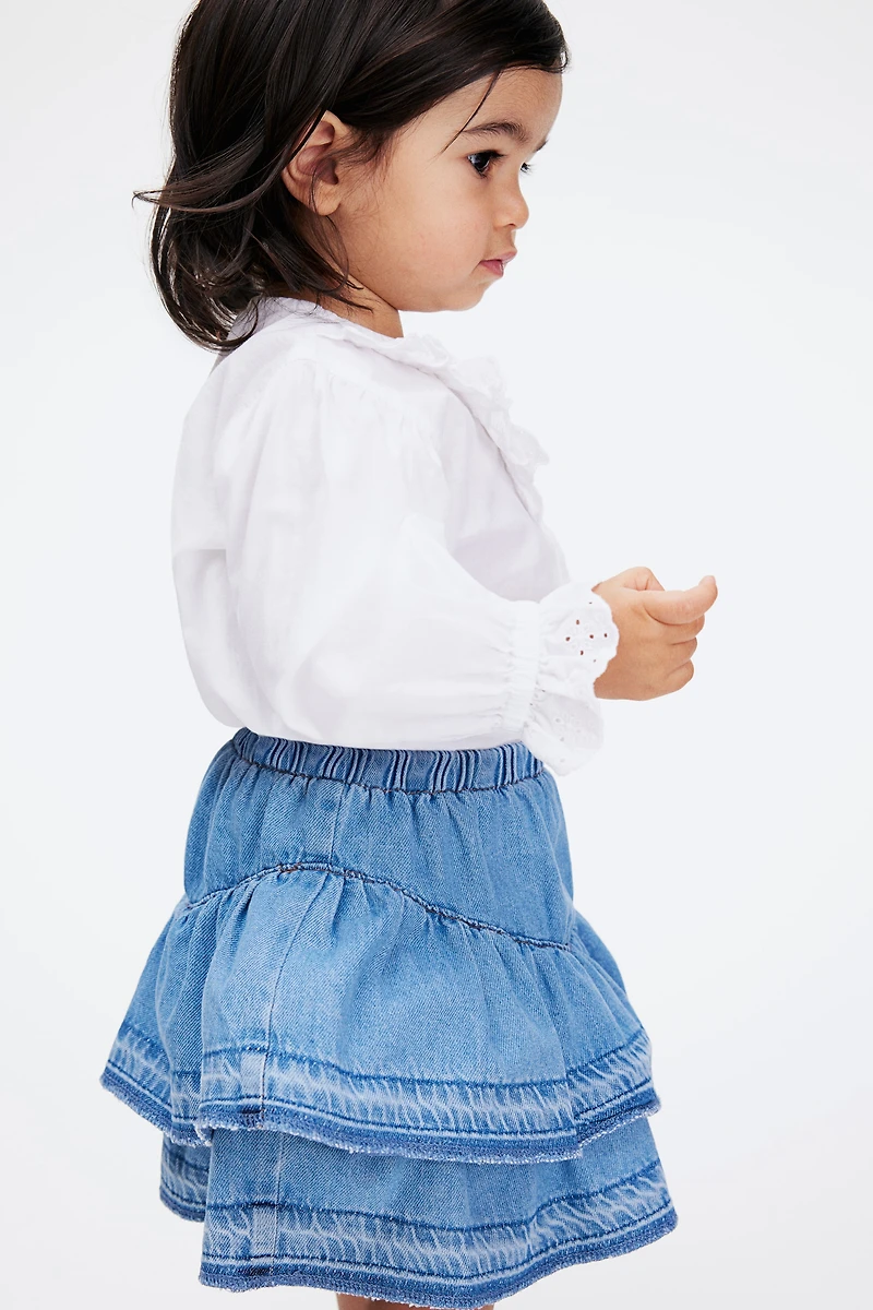 Blouse volantée en coton