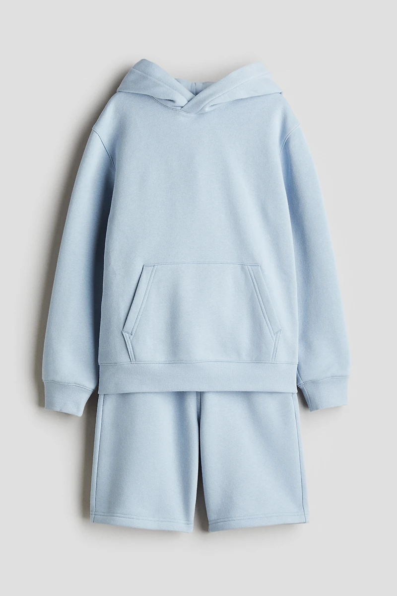 2-piece Sweatshirt Hoodie and Sweatshorts Set