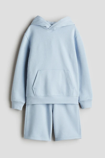 2-piece Sweatshirt Hoodie and Sweatshorts Set