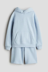 2-piece Sweatshirt Hoodie and Sweatshorts Set