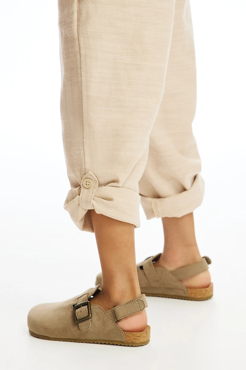 Cotton Roll-Up Pants