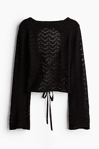 Open-back Pointelle-knit Top