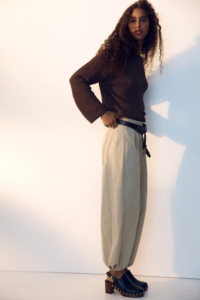 Balloon-Leg Nylon Pants