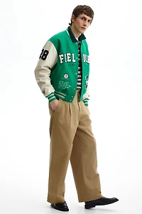 Motif-Detail Baseball Jacket