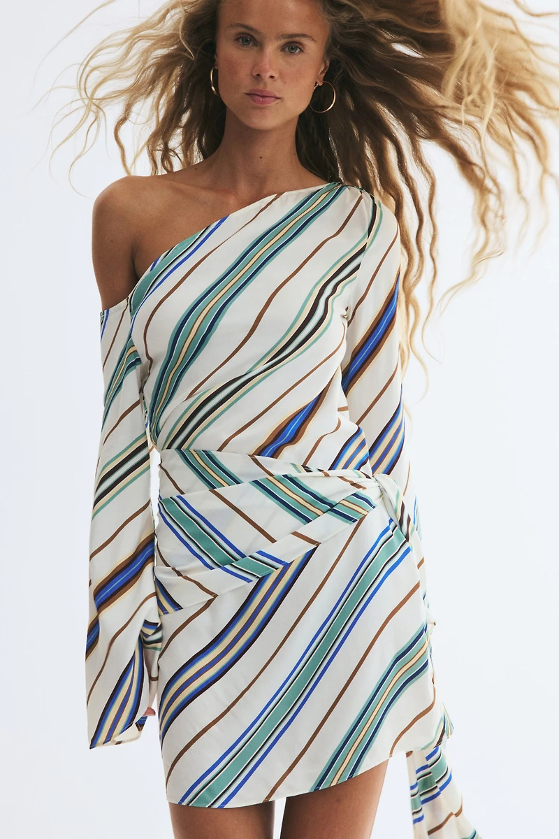 One-Shoulder Viscose Dress