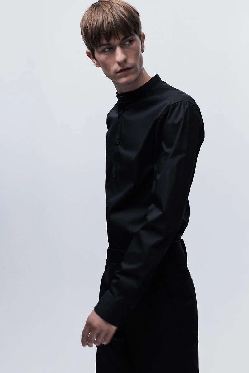 Slim Fit Grandad shirt