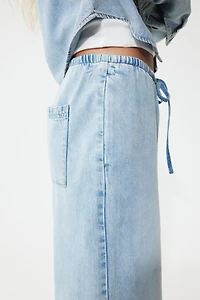 Pantalon en denim avec cordon de serrage