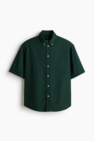 Relaxed-Fit Short-Sleeved Oxford Shirt