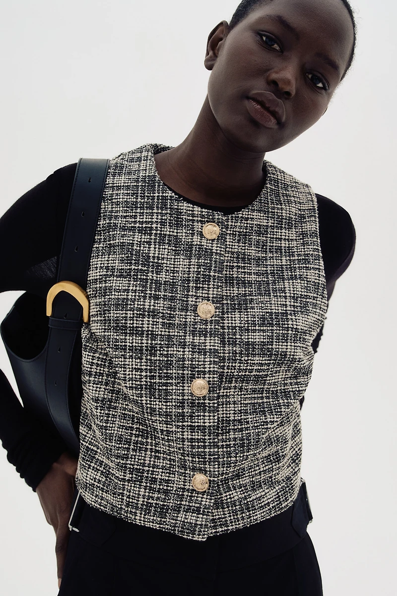 Bouclé Jersey Vest