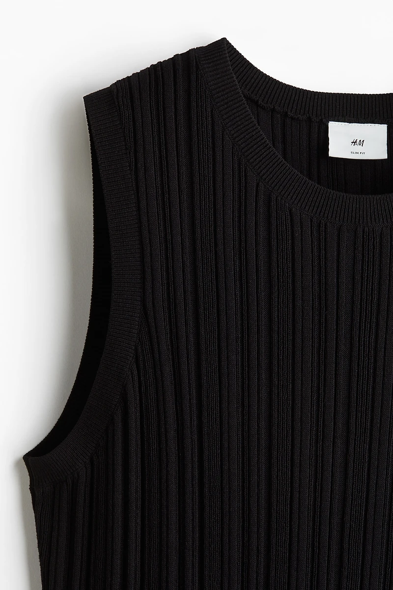 Slim-Fit Ribbed Tank Top