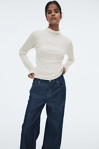 Ribbed Mock Turtleneck Top