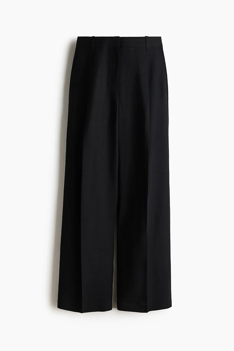 Linen-Blend Dress Pants