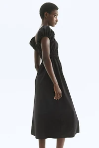 Off-the-Shoulder Poplin Dress