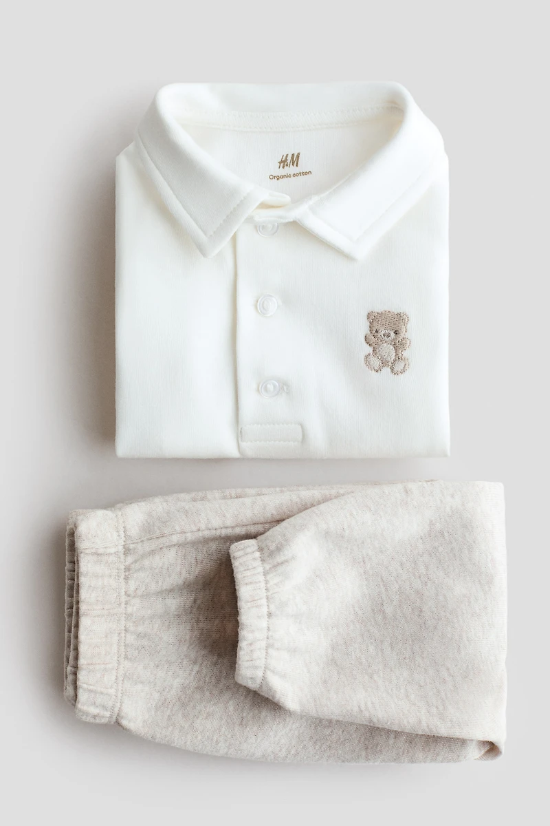 2-Piece Polo Bodysuit and Pants Set