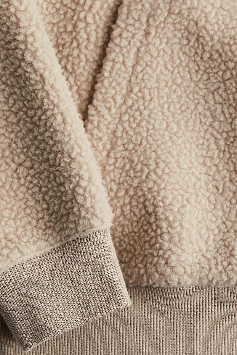 Loose-Fit Teddy Fleece Hoodie
