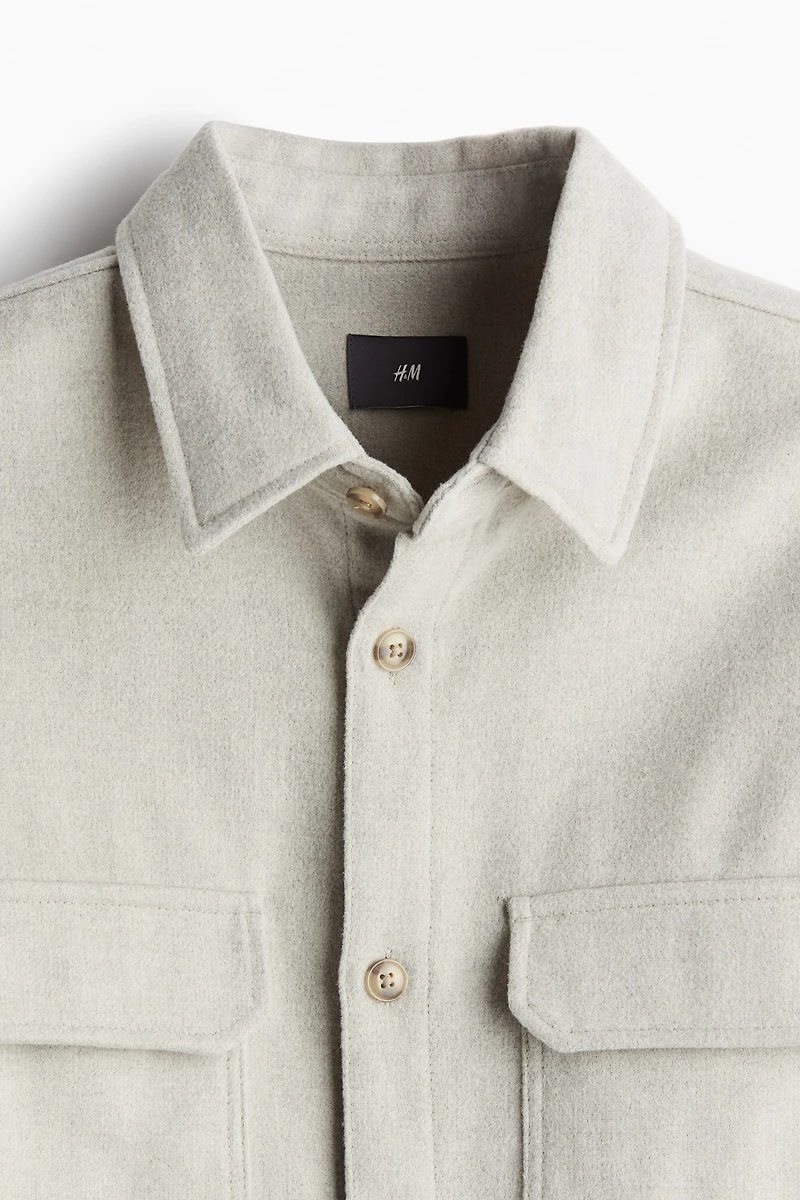 Regular Fit Felted Overshirt