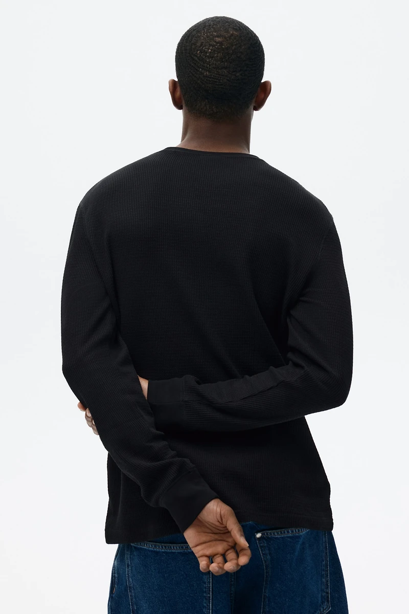 Slim Fit Waffled Jersey Shirt