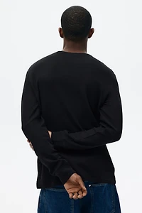 Slim Fit Waffled Jersey Shirt
