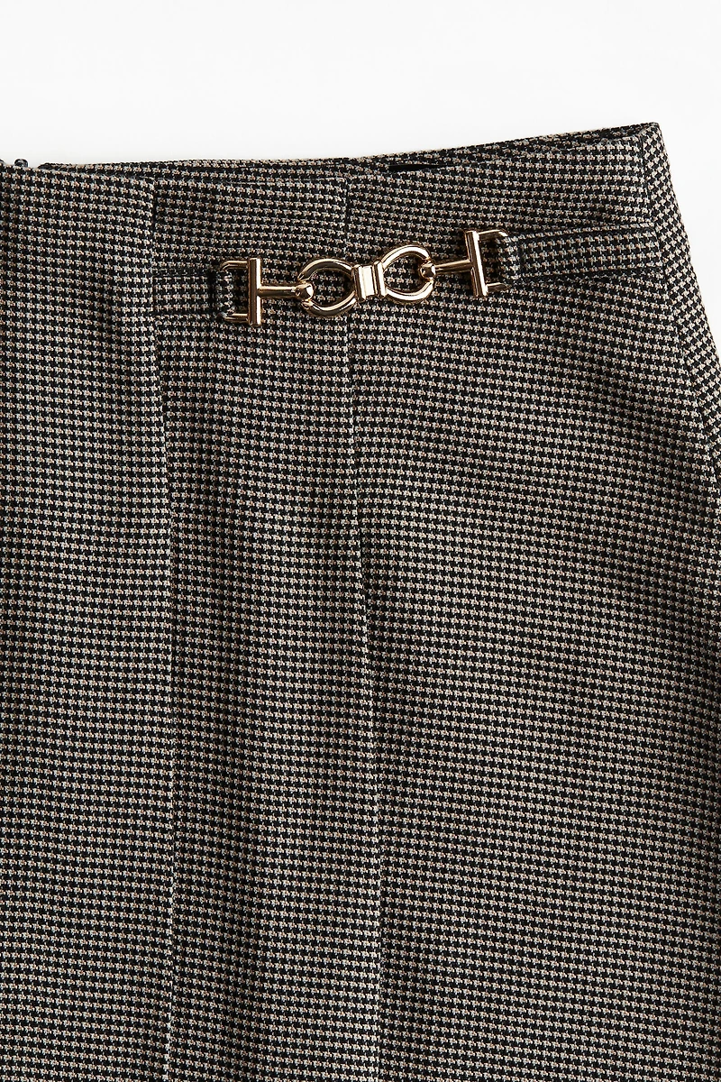 Metal-Detail Mini Skirt